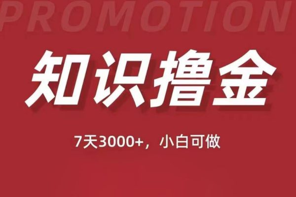 抖音知識擼金項目：簡單粗暴日入1000+執行力強當天見收益(教程+資料)