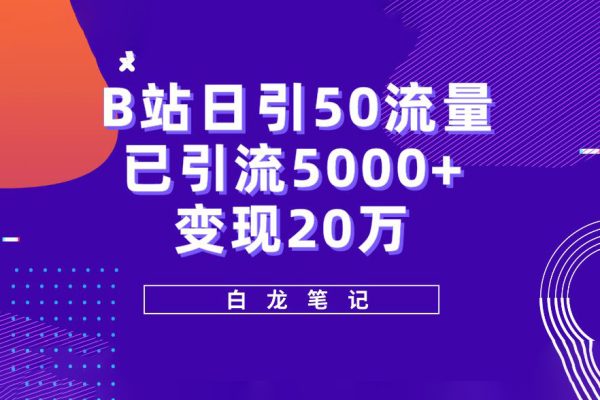 B站日引50+流量，實(shí)戰(zhàn)已引流5000+變現(xiàn)20萬，超級(jí)實(shí)操課程