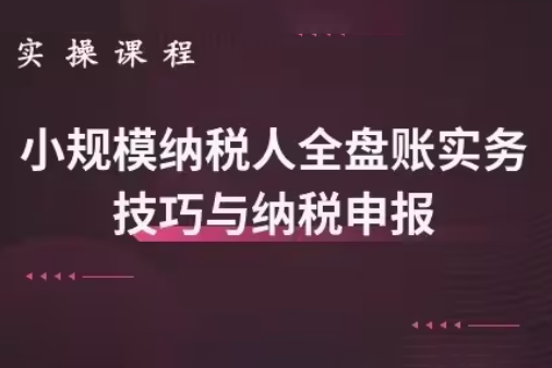 小規模納稅人全盤真帳實操賬務處理及納稅申報