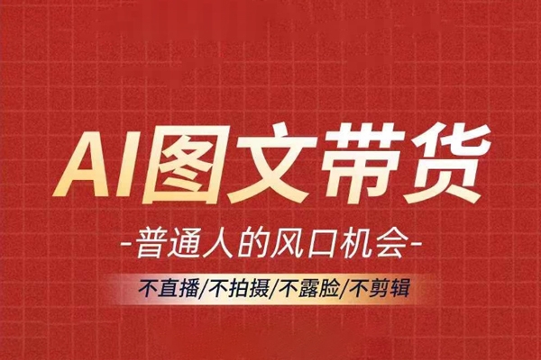 AI圖文帶貨流量新趨勢，普通人的風(fēng)口機會，不直播/不拍攝/不露臉/不剪輯，輕松實現(xiàn)月入過萬