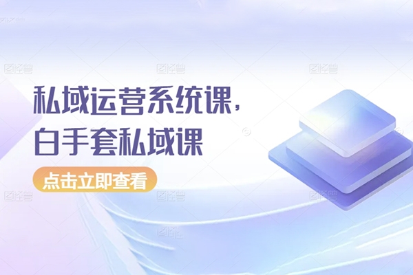 私域運(yùn)營系統(tǒng)課，白手套私域課