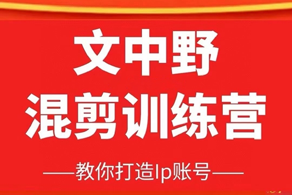 文中野混剪訓練營 教你不露臉不直播，通過混剪打造IP賬號