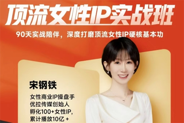 宋鋼鐵頂流女性IP實戰班，流量上億情緒引爆法，深度打磨頂流女性IP硬核基本功