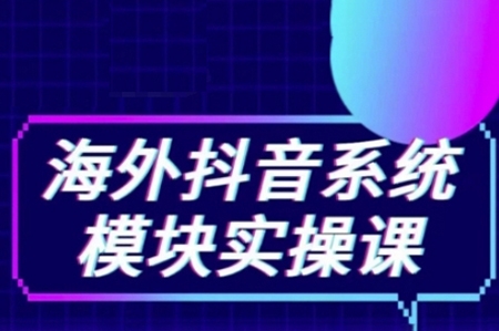 海外抖音Tiktok系統模塊實操課，TK短視頻帶貨，TK直播帶貨，TK小店端實操等