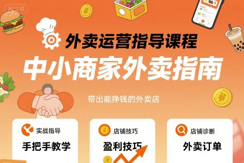 六六外賣(mài)運(yùn)營(yíng)指導(dǎo)課程，中小商家外賣(mài)指南，手把手帶出能掙錢(qián)的外賣(mài)店