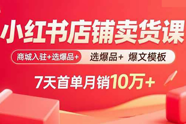 小紅書電商掘金課，小紅書電商項目玩法全流程拆解