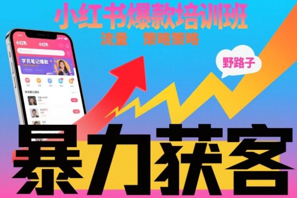 小紅書爆款培訓(xùn)班，小紅書獲客野路子流量打法，暴力持續(xù)獲客